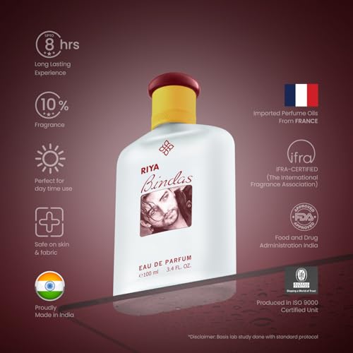 Image of Riya Bindas (Red) Perfume For Men | Sensational Blend Of Aromatic & Mint | Mild & Long Lasting Fragrance - 100ml