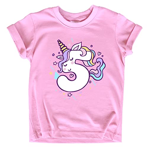 Unicorn 5th Birthday Shirt Outfit for Girls 5 Year Old Fifth Birthday Five Tshirt