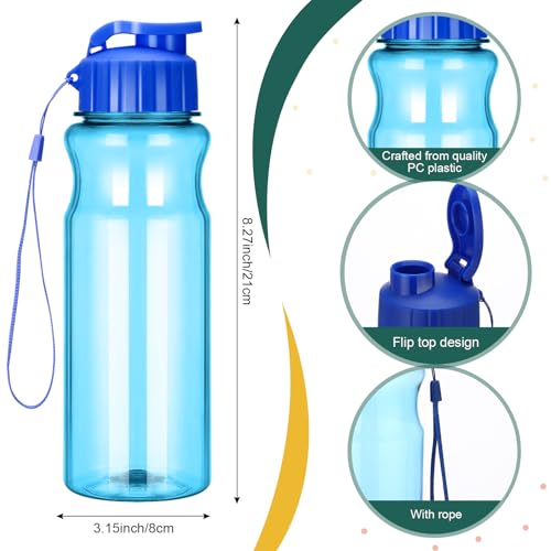 Tioncy 40 Pieces Water Bottles Bulk for Kids 17 oz Plastic Sport Drink Bottles with Handle Strap Lightweight Leakproof Cup for Fitness Gym School Gift(Cute Colors) - Image 4