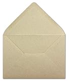 50 DIN C6 Briefumschl&auml;ge Kraftpapier &Ouml;kopapier Umweltpapier aus Graspapier - 11,4 x 16,2 cm - 120 g/m&sup2; - Nassklebung Umschl&auml;ge ohne Fenster - Gl&uuml;xx-Agent
