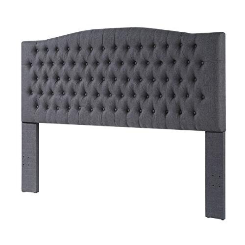 24Kf Linen Upholstered Tufted Button King Headboard And Comfortable Fashional Padded King/California King Size Headboard- Dark Gray #TOP3