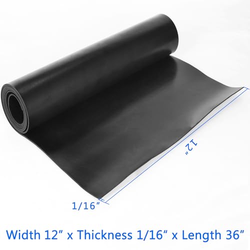 Image of WochiTV Solid Rubber Strips Rolls, 12 inch Wide x 1 /16 inch Thick x 36 inch Long Neoprene Rubber Sheets Perfect for DIY Gasket Material, Sealing, Liner, Shield, Padding, Mat