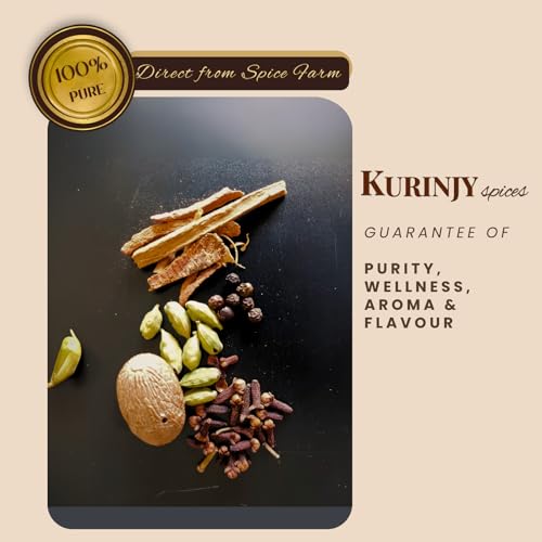 Image of Kurinjy Chai Masala Whole Spice Mix | 100% Pure Kerala Spices | Cardamom, Cinnamon, Clove, Black Pepper & Jaifal | Natural Essential Oils | Premium Aroma & Flavor | Ready to Blend | 50g, 1 Pack
