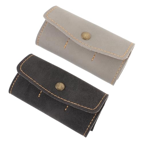 BELLIFFY 2pcs Multi-Functional Memory Card Storage Case Organizer Pu Card Box Keeper for Compact Carrying Bag for Cameras Phones and Tablets
