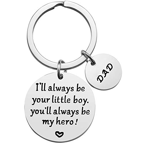 Father's Day Gift Dad Gift from Son for Birthday You Will Always Be My Hero Keychain Gift for Dad