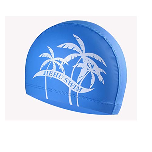 CapsA Swim Cap Bathing Cap Waterproof Silicone Long Hair Swim Cap for Women Bathing Swimming Pool Hat for Ladies Girls Diving Adult Swim Cap (Blue)