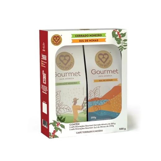 3 Corações Kit Café Gourmet Torrado e moído - Cerrado Mineiro e Sul de Minas, 2x250g