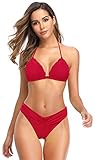 El diseño plisado agrega destacar al traje de baño de color sólido, lo que hace que el aspecto general ya no sea monótono, los bikinis de moda definitivamente atraerán más atención.