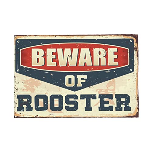 Drapeau humour « Beware Of Rooster » format geant 152 x 244 cm decoration cool exterieur - 5