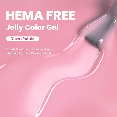 Image of Beetles Dawn Petals Nude Pink Gel Polish - 15ML Full Size Neutral Jelly Nail Polish Base Color Nail Concealer Sheer Translucent Soak Off UV French Nail Art Salon DIY Manicure Gifts