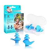 Hearprotek Design Aggiornato Tappi per Le Orecchie da Nuoto, 2 Paia di Tappi Auricolari in Silicone riutilizzabili per nuotatori, Bagno, Doccia e Altri Sport Acquatici(Blu Cielo)