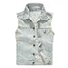 Najia Symbol Men's Slim Fit Retro Cow Light Blue Denim Vest 167