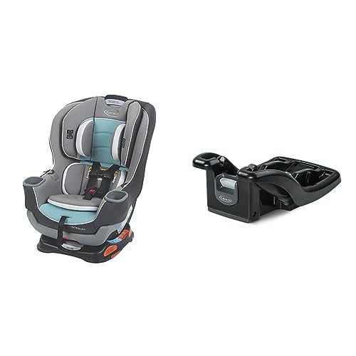 Graco Extend2Fit Convertible Car Seat, Ride Rear Facing Longer with Extend2Fit, Spire & SnugRide Lite Infant Car Seat Base, Black