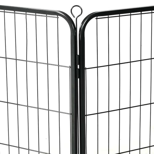 Parc pour chiens 12 panneaux acier 80x60cm noir pliable