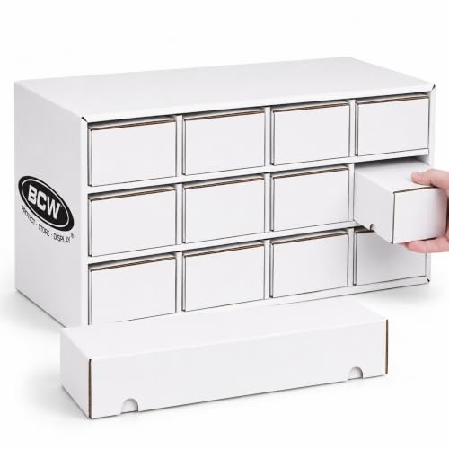 BCW Card House Storage Unit with 12 x 800ct Boxes | Holds Up to 9600 Cards | Organizer for Sports Cards Pokmon Magic: The Gathering & More
