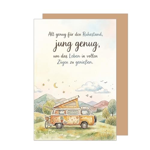 Edition Seidel Premium Glückwunschkarte zum Ruhestand mit Umschlag. Ruhestandskarte Karte Grußkarte Spruch Sprüche Pension Rente freie Zeit Alles Gute Reise genießen Kollegen Mann Frau (R161 SW026)