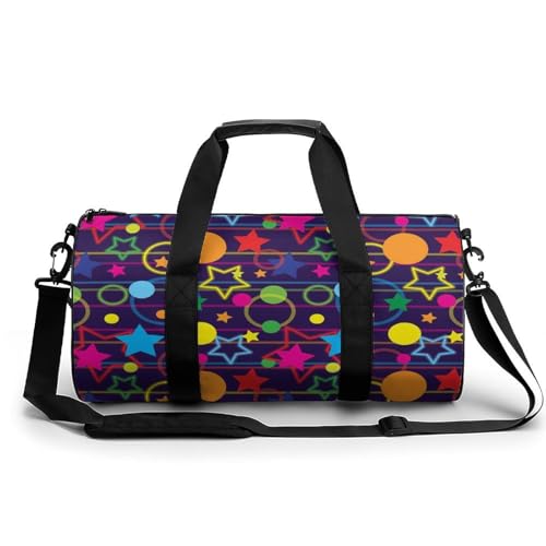 Sac de sport cercle d'étoiles colorées duffel bag de voyage 45x23x23cm