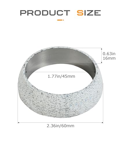Image of SCUARI Exhaust Manifold Gasket,Car Accessories Exhaust Donut Gasket Muffler Ring,Prevent Leaking Between Exhaust Manifold and Exhaust Pipe,Suitable for Most Car Exhaust Pipes (45MM)