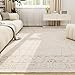 Area Rug Living Room Washable Rugs：6x9 Large Modern Abstract Non-Slip Indoor Thin Low Pile Carpet for Bedroom Dining Office Farmhouse Decor Beige