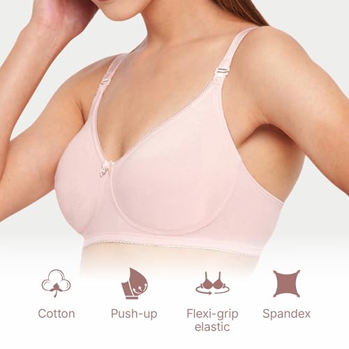 Image of Enamor A055 Comfort Shaper Cotton Plus Size T-Shirt Bra for Women- High Coverage, Non Padded and Wirefree