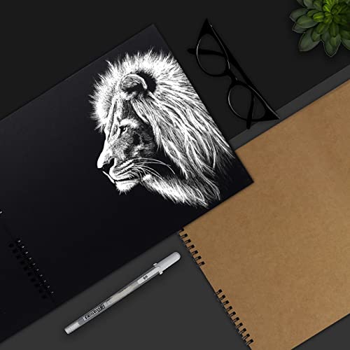 Image of Lakeer A3 (14X10 inch) Black Sketchbook 400 GSM Thick Paper Wireo Bound Hardboard Cover Acid Free 12 Sheets