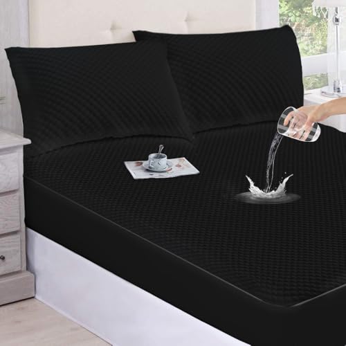 Listado de Acolchado - los más vendidos. 49 NANWEI Protector de colchón Impermeable, Cobertor para colchón Acolchado Hipoalergénico y Ultrasuave (Negro, Queen)