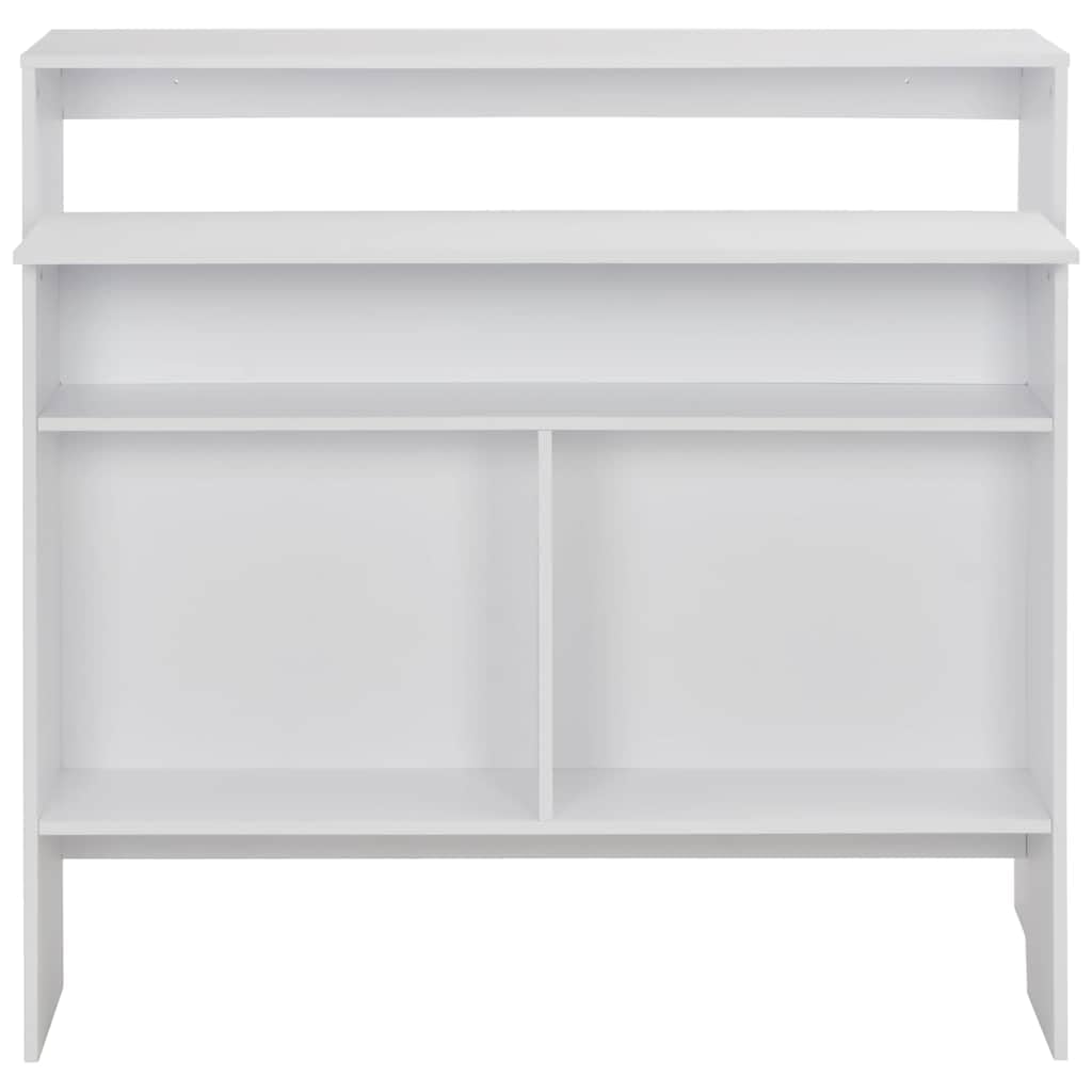 Tavolo da bar con 2 ripiani, 130 x 40 x 120 cm, bianco