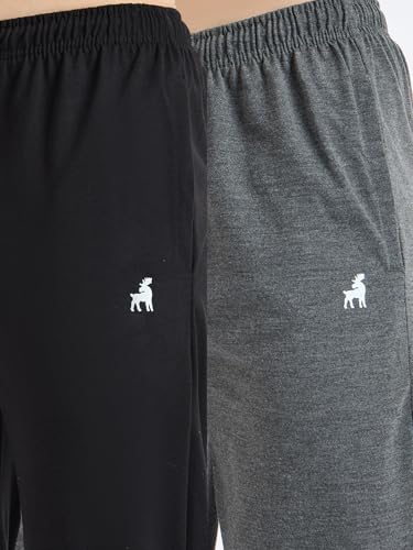 Image of Modeve Men Solid Cotton Blend Track Pant for Summer Pack of 2