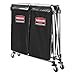 Rubbermaid Commercial Products Collapsible X Cart, Black Multistream, Steel Industrial Laundry/Trash Cart with Wheels for Hotels/Hospitals/Nursing Homes/Offices