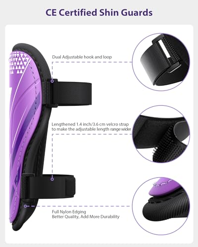 AirsFish Shin Pads Boys Certified Kids with Ankle Protection,High Strength Shin Pads,Breathable Non Slip Extended Adjustable Straps,Protective Football Equipment for Boys and Girls - Image 2