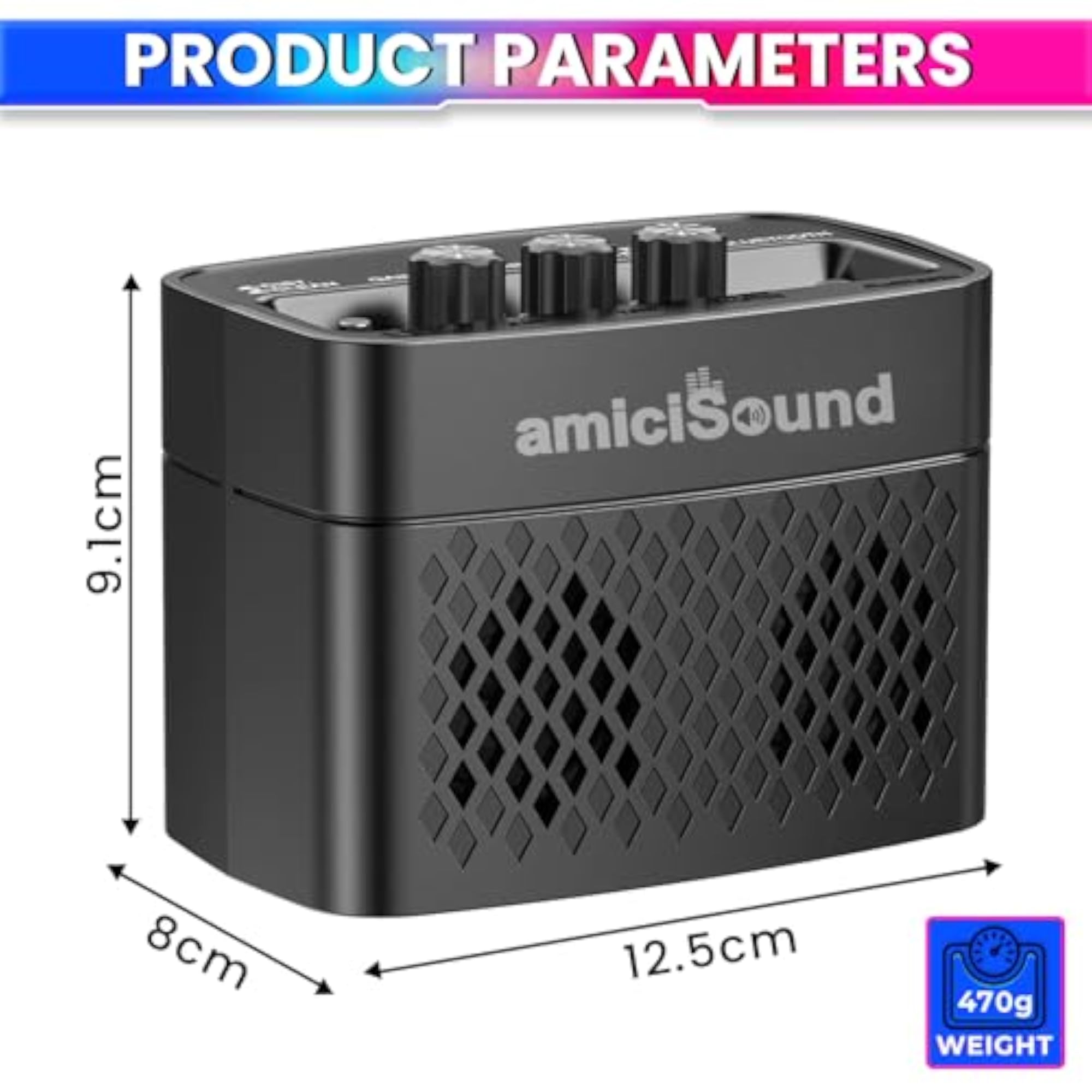 Mini Portable 5W Guitar Amplifier Speaker with USB Cable
