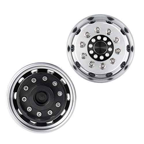 Que-T 2Pcs Metal Front Wheel Hubs Rims For 1/14 Tamiya Tractor Climbing Trailer Rc Car Upgrade Parts #TOP3