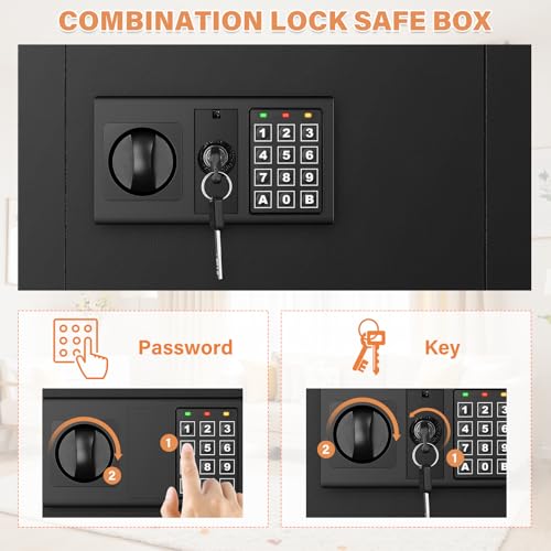 Image of 25.6 inch Tall Fireproof Wall Safes Between Studs 16 inch Centers with Combo Lock