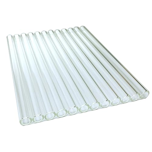 Image of Glass Straws 12 Piece, 6 Inch, 10mm OD, 1.5mm Thick, Clear, 10mm-6IN-Clear