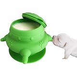 Puppy Bottles for Nursing,Puppy Milk feeders for Multiple Puppies Nipple,Puppy Feeder Milk Bowl,4 Nipples Silicone Puppy Nursing Station,Feeder Bowl for Kittens, Puppies,Capacity 240ml（Green）