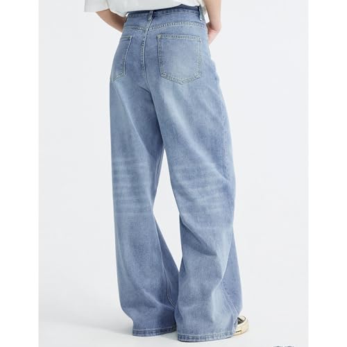 Baggy Hip Hop Jeans for Men Baggy Straight Leg Long Denim Pants Vintage Loose Fit Classic Trousers (XX-Large,Light Blued1)2