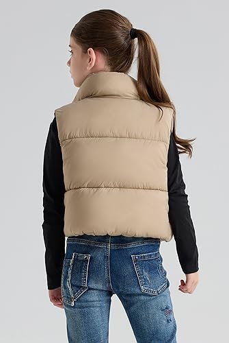 Image of SOLOCOTE Girls Puffy Vest Coat Water-Resistant Warm Winter Sleeveless Kids Jacket for 4-14 Years