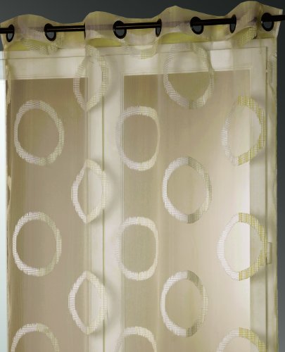HomeMaison 88675-4 Panneau Voilage Organza Jacquard Polyester Beige 0,2 x 140 x 240 cm