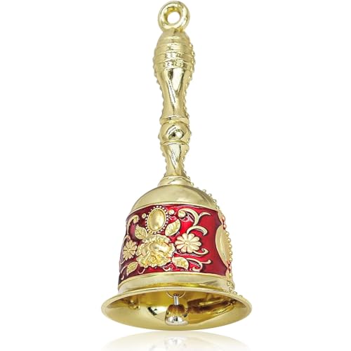 Weihnachtsglocke Handglocke Tischglocke handglocke, Glocken Weihnachten Weihnachtsdeko weihnachtsklingel, Weihnachtsglocken für Restaurant Hotel, Geschäfte, Training von Haustieren (Reddish Gold)