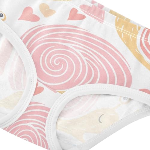 Cute Snails Hearts Pink Little Girl Panties Toddler Underwear Floral Cotton Print Underpants Briefs 2t4