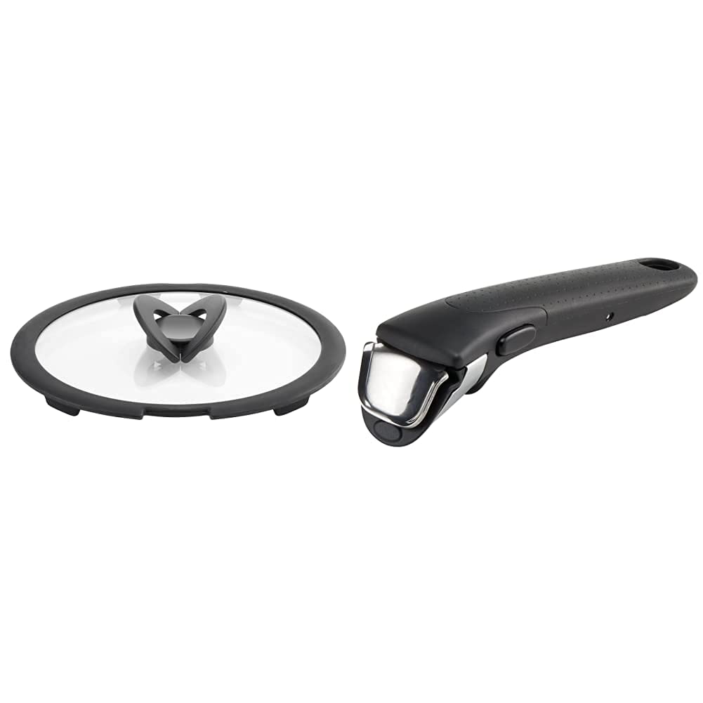 Lagostina Ingenio Induction Coperchio In Vetro, 22 Cm, Nero/Trasparente & Manico Per Tutti I Prodotti Della Linea, Plastica E Acciaio, Nero, Unico