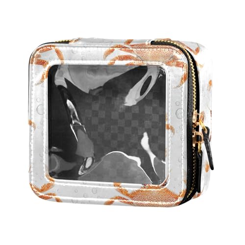 Divertente custodia per trucchi con granchio pelle trasparente da viaggio per cosmetici Granchio divertente 1 size