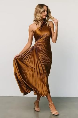 One Shoulder Bridesmaid Dresses for Women Long Pleated Satin Formal Wedding Guest Dress 20253