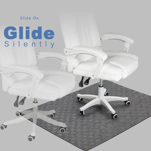 Image of Chair Mat for Hardwood & Tile Floor, 36 inch x 48 inch Heavy Duty Office Chair Mat for Rolling Chairs, Anti Slip, Non-Curve, Floor Protector for Home Office, Charcoal Grid