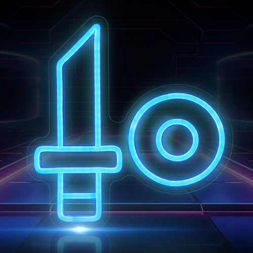 Game Neon Sign, Sword & Shield LED Neon Light for Gaming Room Decor, Neon Sign for Boys’ Room, USB Powered Teen Boys Birthday Gift, Ice Blue Game Wall Decor, Party Lighting