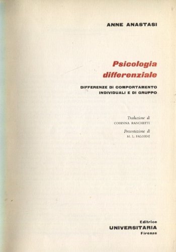  PSICOLOGIA DIFFERENZIALE