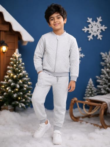 Image of KiddoPanti Boys & Girls Quilted Winter Jacket | 60% Cotton 40% Polyester Quilted Fabric | 2 Insert Pockets | Fron Zip Open | Kids Winterwear