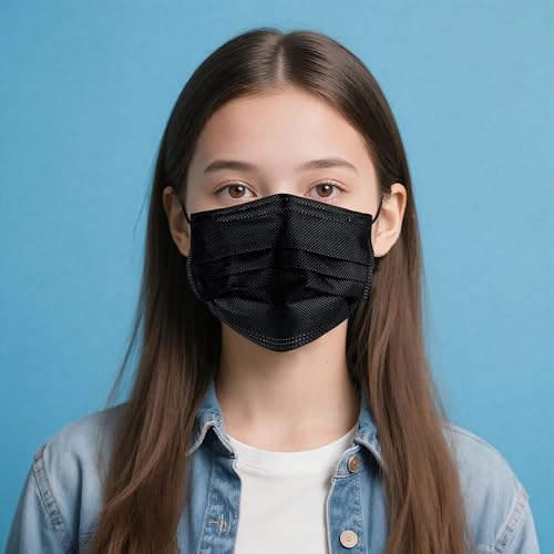 Image of NNPCBT Black Disposable Face Masks 125 Pack,3-Ply Breathable Mask For Adults,Great For Outdoors,Home, Office, School