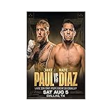 Jake Paul Vs. Nate Diaz Fight Poster Boxer Boxing Poster2 Canvas Poster Wall Art Decor Print Picture Paintings for Living Room Bedroom Decoration Unframe:12x18inch(30x45cm)
