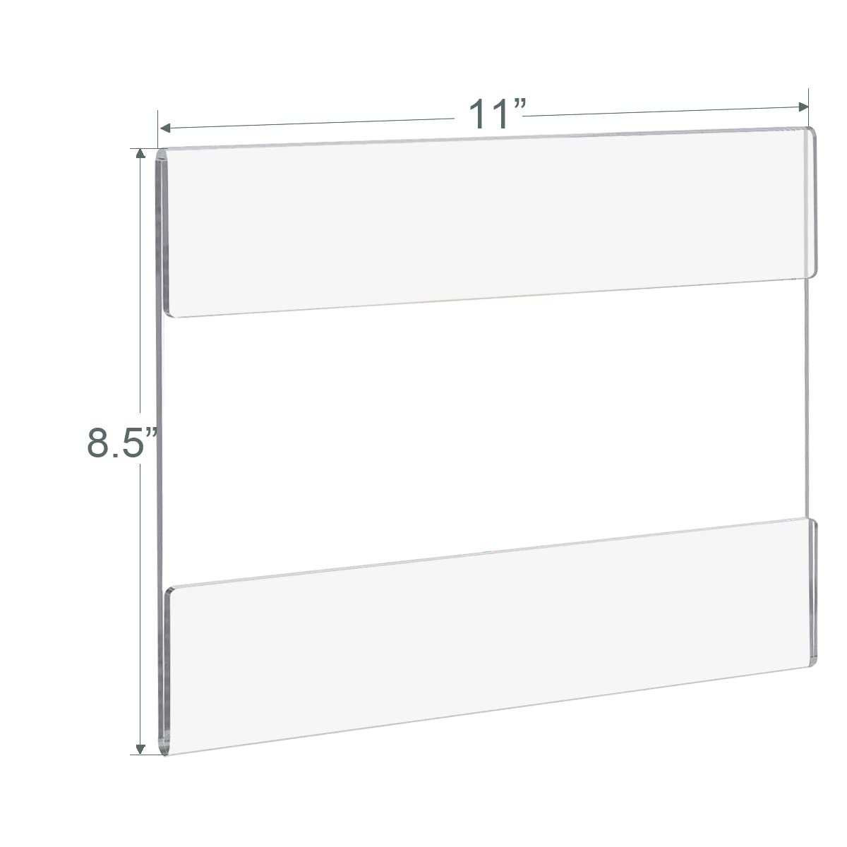 ADColor Wall mount Sign Holder 8.5x11 Landscape, Clear Plastic Picture Frame With Free Double Sided Adhesive Tape, Acrylic Frames Document Holder Display for Home Office Store Restaurant-3 Pcs